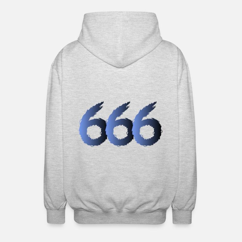 666 Satan Symbol - Devil - Evil - Unisex Hooded Jacket - light heather grey