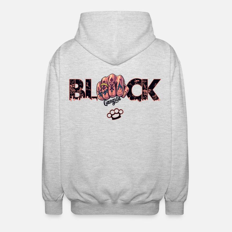 Block Gangster - Unisex Hooded Jacket - light heather grey