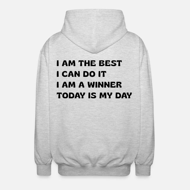 Powerful Affirmations - Unisex Hooded Jacket - light heather grey