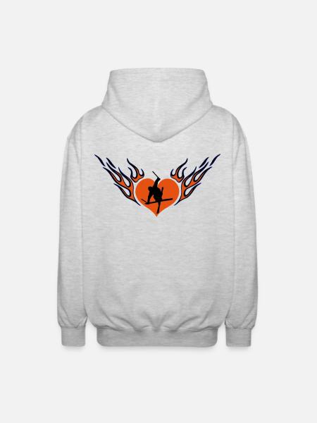 Ski freestyle love - Unisex Hooded Jacket - light heather grey