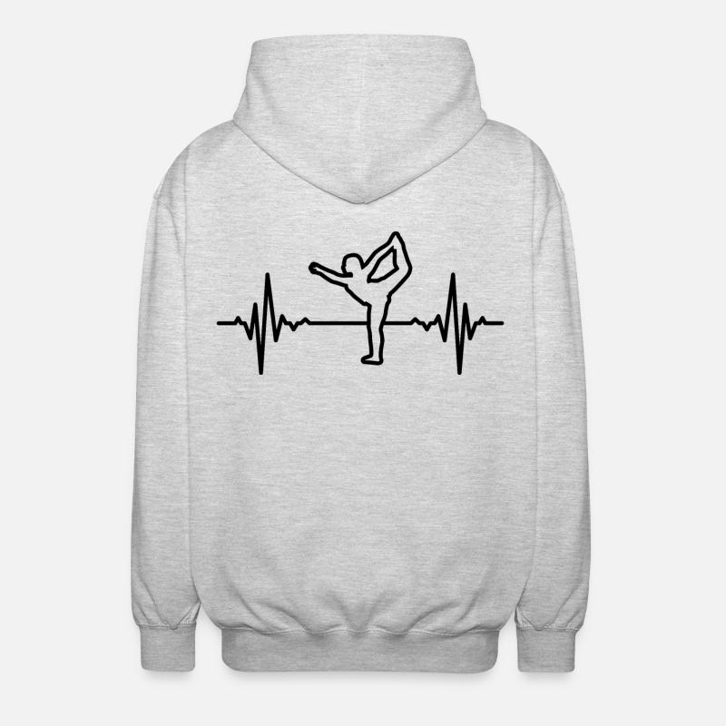 Yogini Herzfrequenz - Unisex Kapuzenjacke - Hellgrau meliert