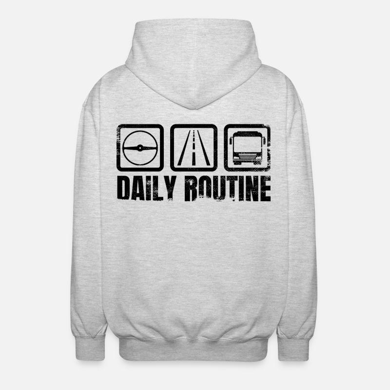 Routine du chauffeur d’autobus - Veste à capuche unisexe - gris clair chiné