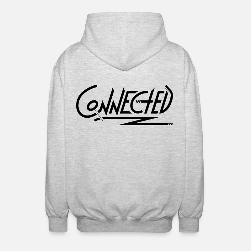 Connected_black_simple - Unisex Hooded Jacket - light heather grey