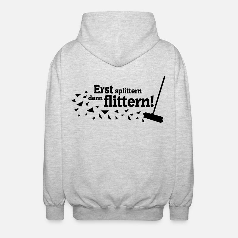 Polterabend Spruch - Unisex Kapuzenjacke - Hellgrau meliert