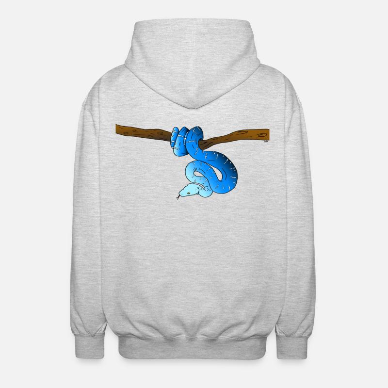 Blue Snake - Unisex Hooded Jacket - light heather grey