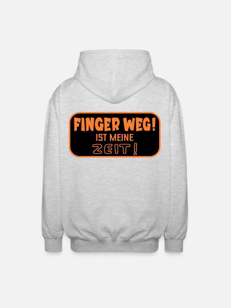 Finger Weg Zeit - Unisex Kapuzenjacke - Hellgrau meliert
