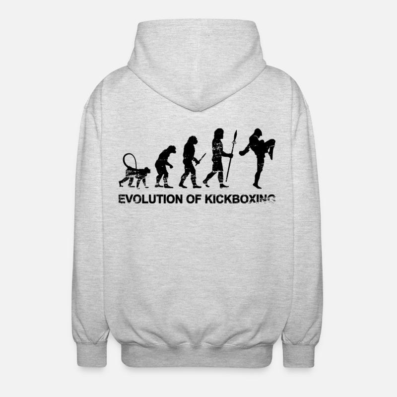 Évolution du kickboxing - Veste à capuche unisexe - gris clair chiné