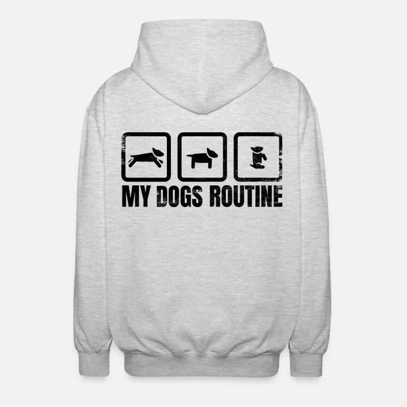 Hunde Routine - Unisex Kapuzenjacke - Hellgrau meliert