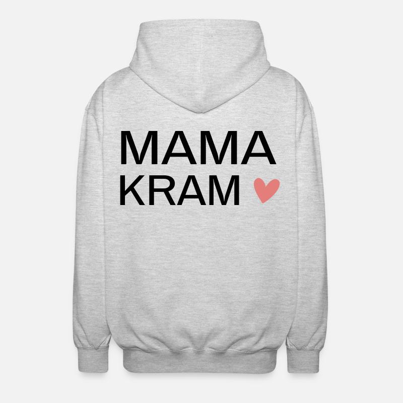 MAMA KRAM! Personalisierbar - Unisex Kapuzenjacke - Hellgrau meliert