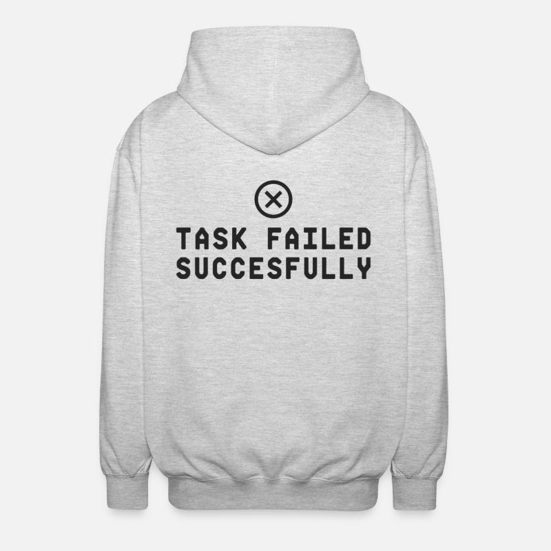 Task Failed Successfully IT Paradoxon - Unisex Kapuzenjacke - Hellgrau meliert