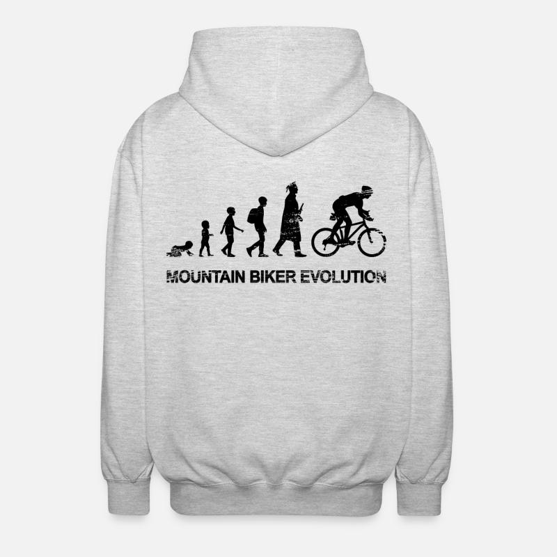 Entwicklung eines Mountainbikers - Unisex Kapuzenjacke - Hellgrau meliert