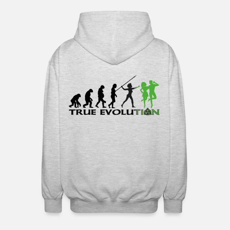 Evolution towards traditional Irish dance - Unisex Hooded Jacket - light heather grey