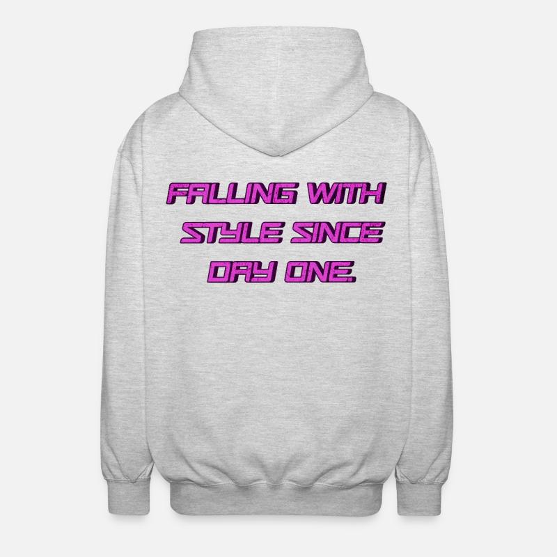 Falling with Style since Day One 💥 - Unisex Kapuzenjacke - Hellgrau meliert