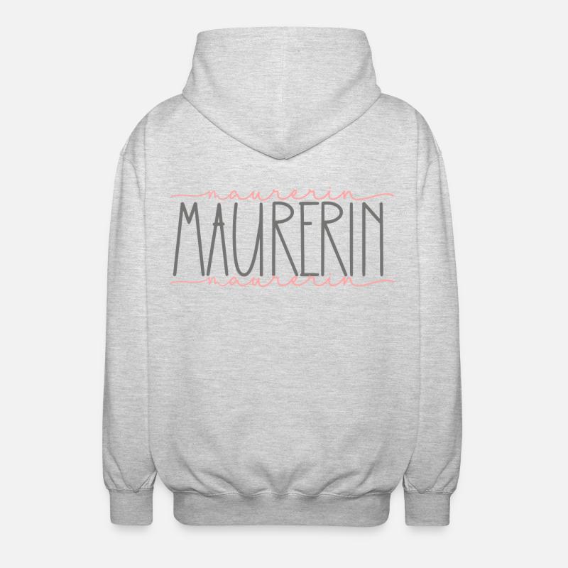 Maurerin Geschenk Handwerkerin Beruf - Unisex Kapuzenjacke - Hellgrau meliert