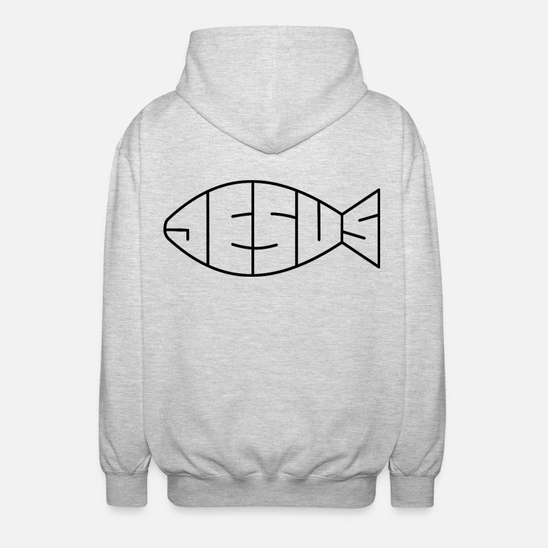 Jesus | Liebe | Glaube | Geschenk - Unisex Kapuzenjacke - Hellgrau meliert