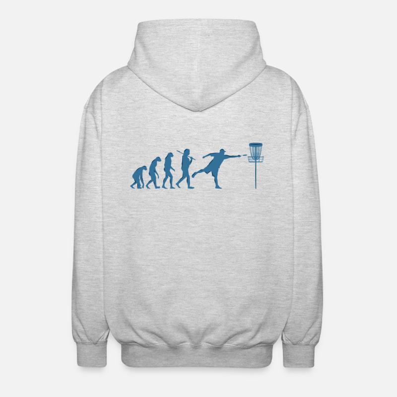 Disc Golf Evolution - Unisex Kapuzenjacke - Hellgrau meliert