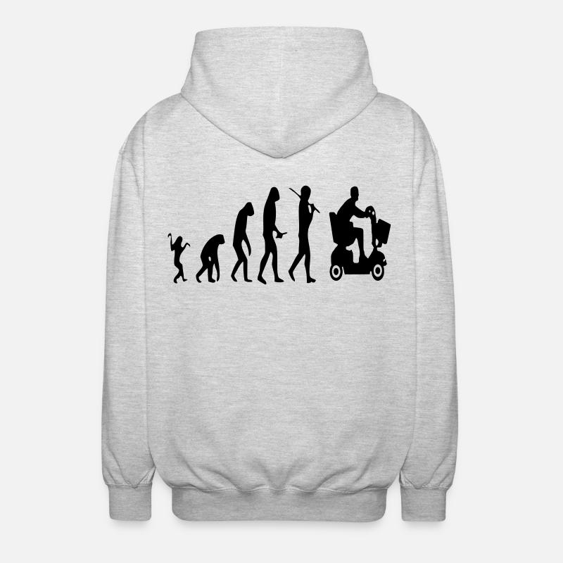 Mobility scooter evolution of disabled people # - Unisex Hooded Jacket - light heather grey