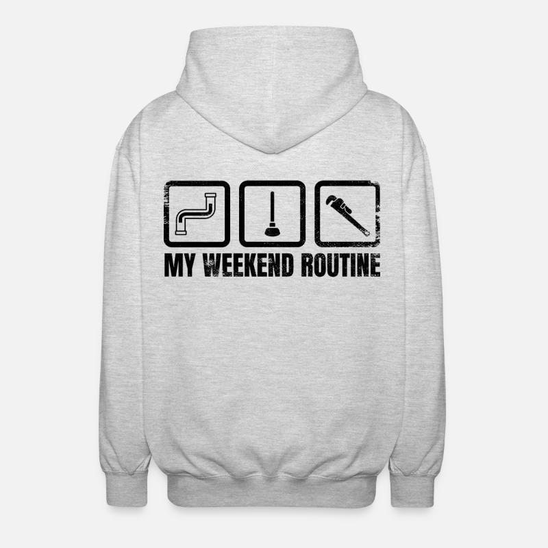 My Weekend Routine - Unisex Hooded Jacket - light heather grey