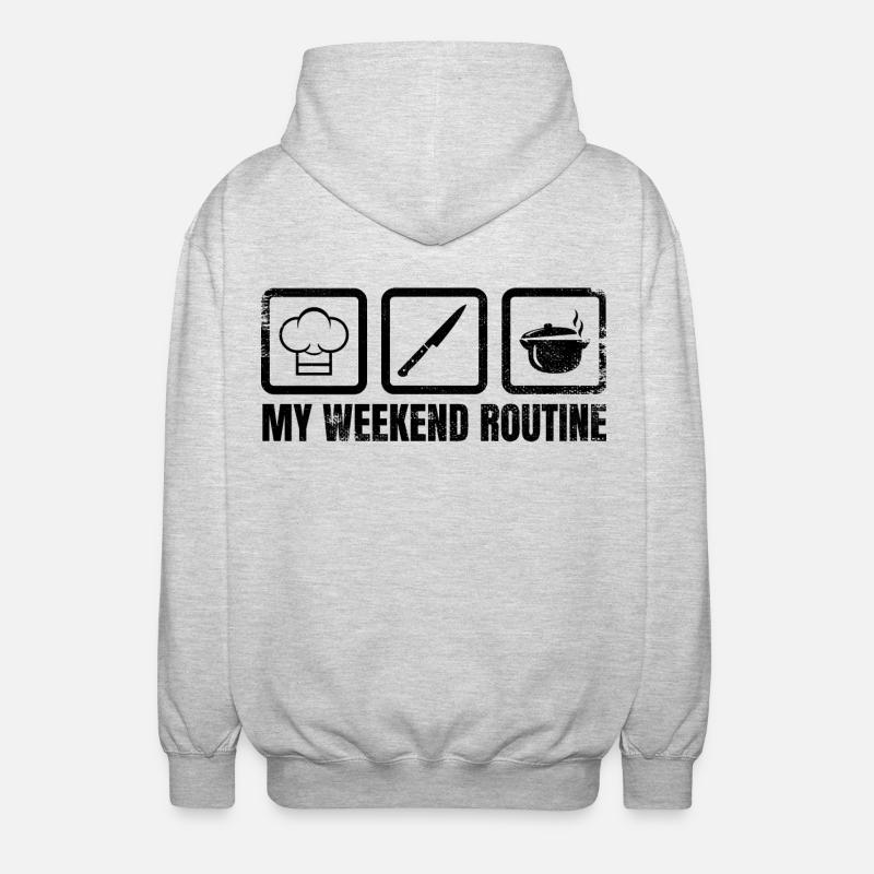 My Weekend Routine - Unisex Hooded Jacket - light heather grey