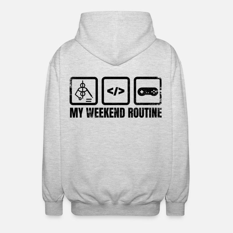 Game Designer Weekend Routine - Unisex Hooded Jacket - light heather grey