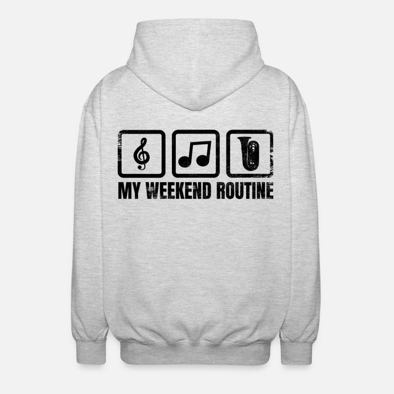 Ma routine du week-end - Veste à capuche unisexe - gris clair chiné