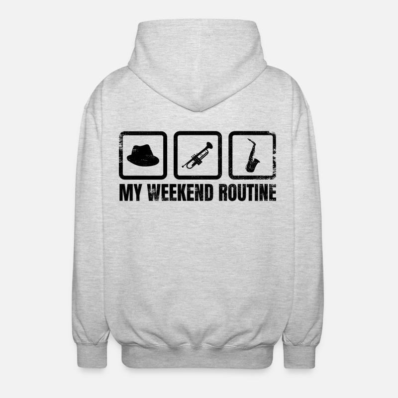 My Weekend Routine - Unisex Hooded Jacket - light heather grey