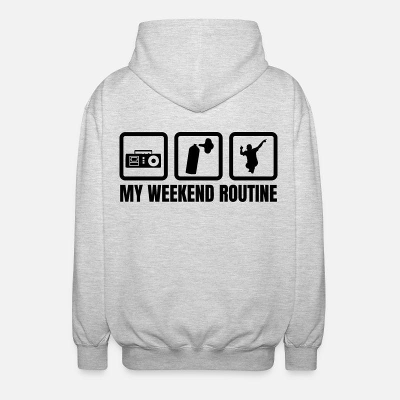 Ma routine du week-end - Veste à capuche unisexe - gris clair chiné