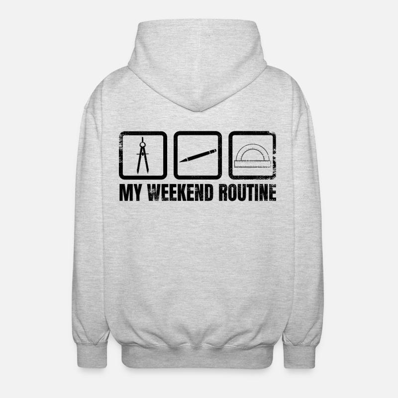 My Weekend Routine - Unisex Hooded Jacket - light heather grey