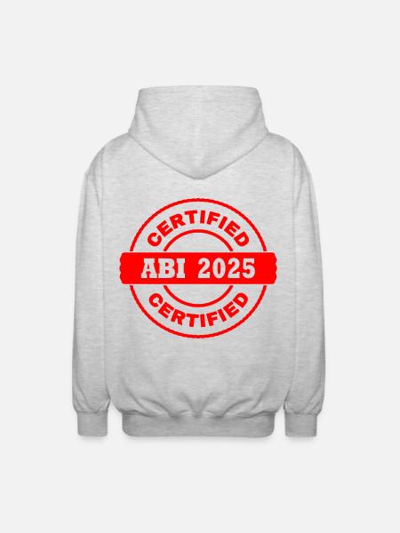 Abi 2025 - Unisex Kapuzenjacke - Hellgrau meliert