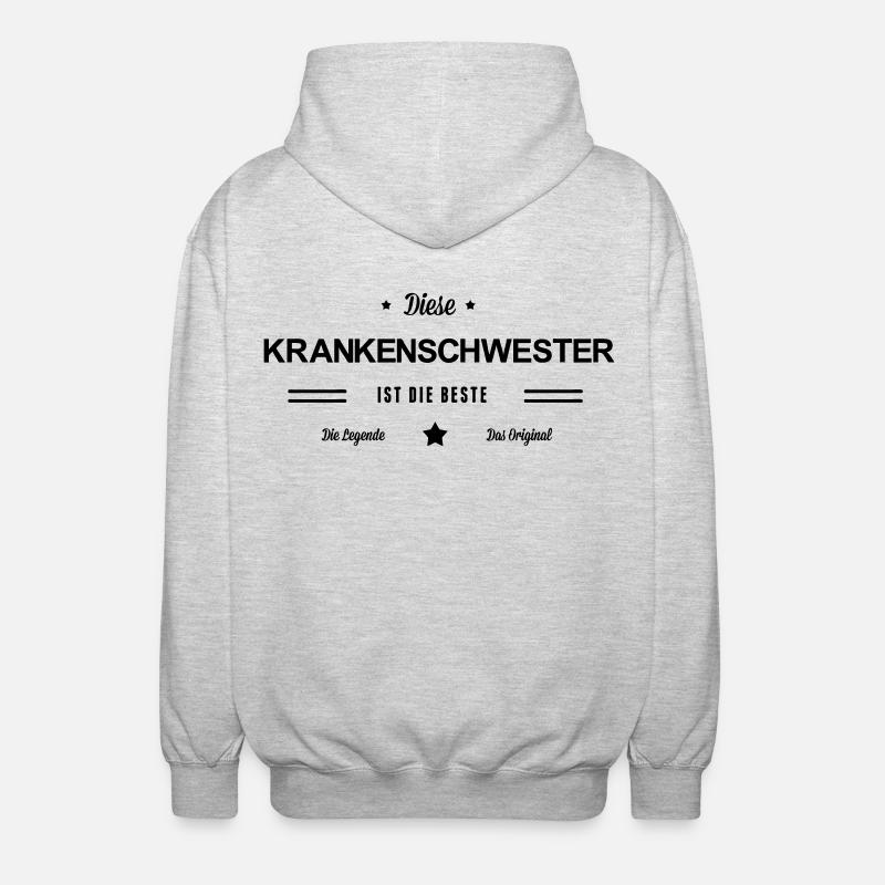 Beste Krankenschwester - Unisex Kapuzenjacke - Hellgrau meliert