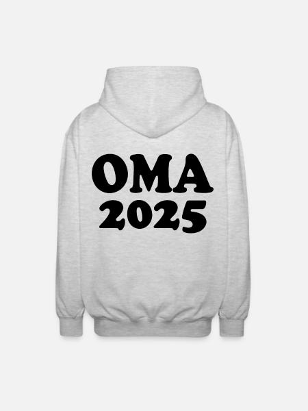 Oma 2025 - Unisex Kapuzenjacke - Hellgrau meliert