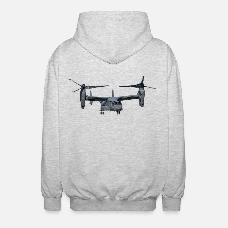 V-22 Osprey - Unisex Kapuzenjacke - Hellgrau meliert