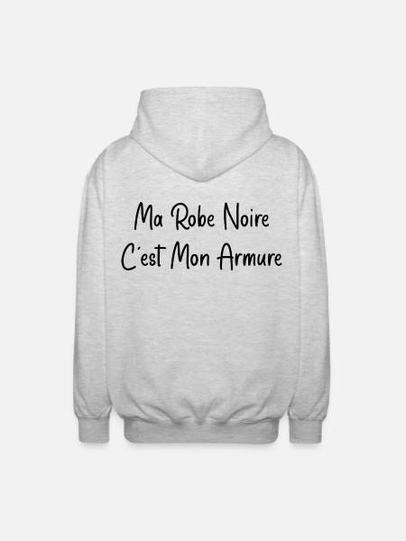 Ma robe noire est mon armure - Veste à capuche unisexe - gris clair chiné