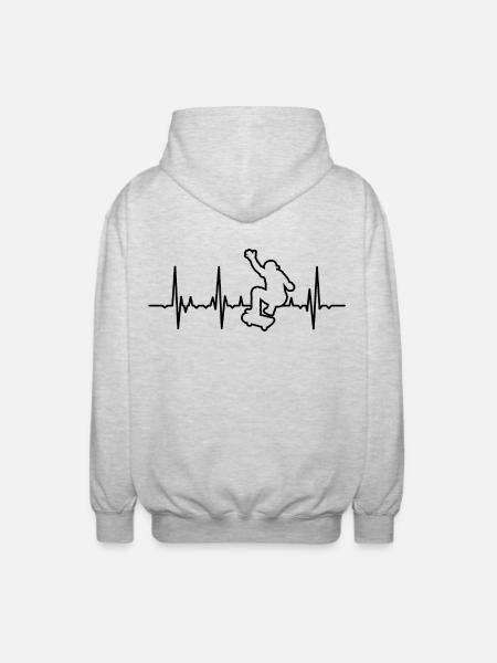 Skateboarding Heartbeat - Unisex Hooded Jacket - light heather grey