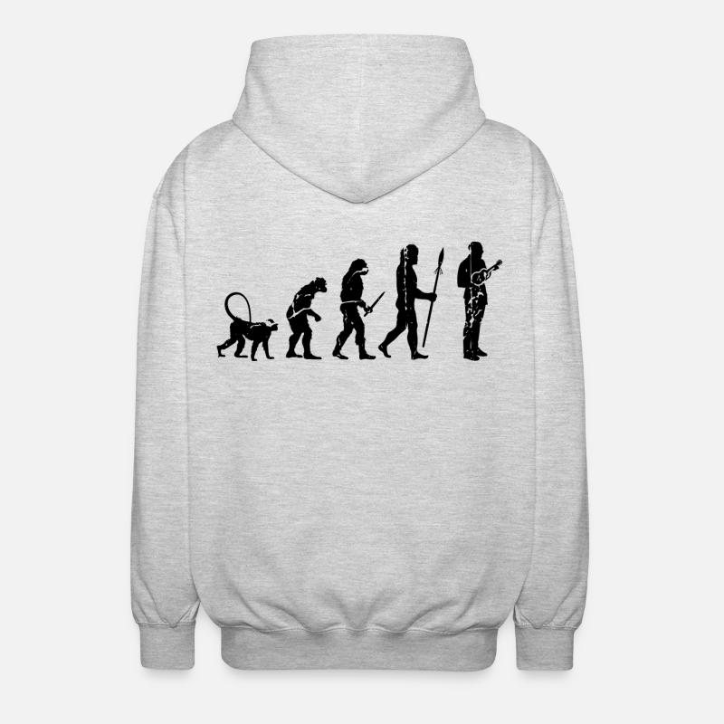 Entwicklung eines Ukulele Spielers - Unisex Kapuzenjacke - Hellgrau meliert