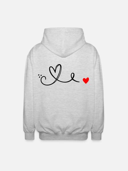 Herz Schnoerkel Line - Unisex Hooded Jacket - light heather grey