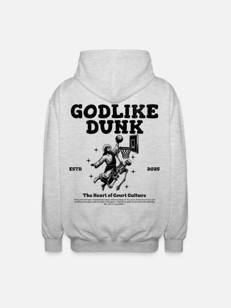 God like Dunk Basketball - Unisex Hooded Jacket - light heather grey