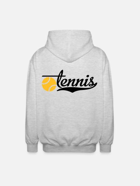 Tennis - Unisex Kapuzenjacke - Hellgrau meliert