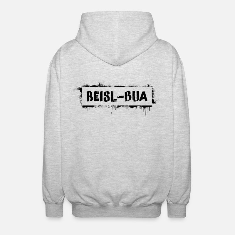 Beisl-Bua – Dicton culte du dialecte viennois - Veste à capuche unisexe - gris clair chiné