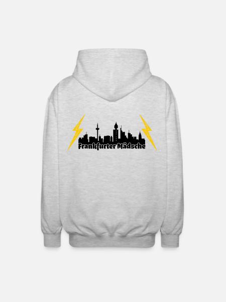 Frankfurter Maedsche ffm skyline - Unisex Kapuzenjacke - Hellgrau meliert