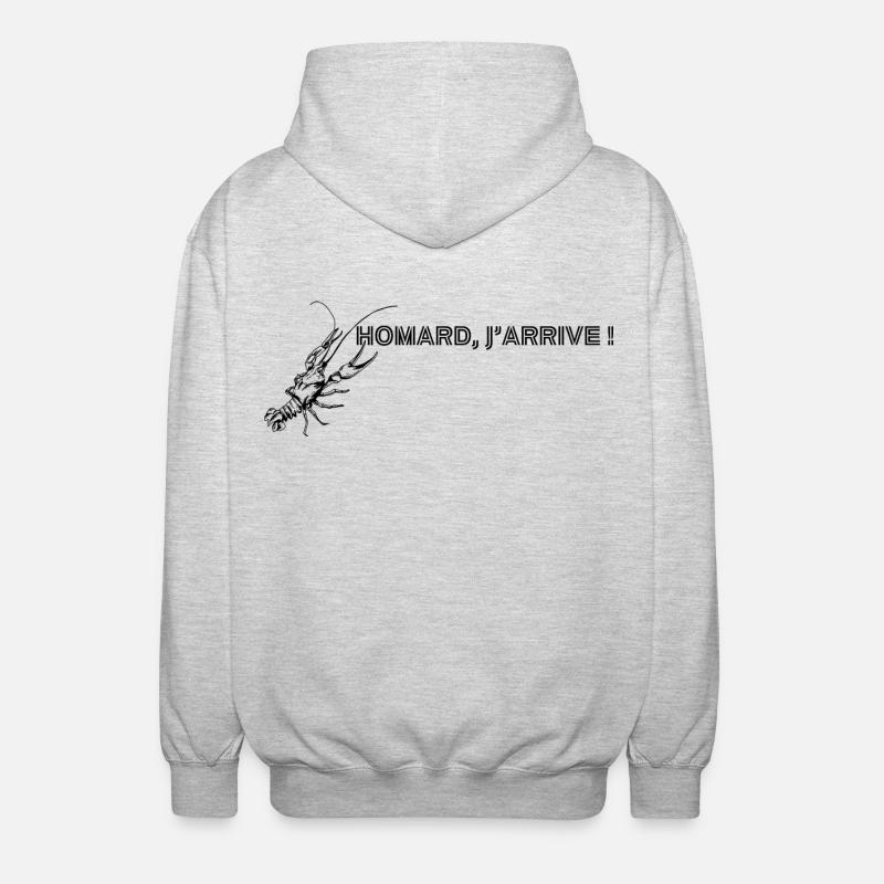 Homard, j'arrive ! - Veste à capuche unisexe - gris clair chiné