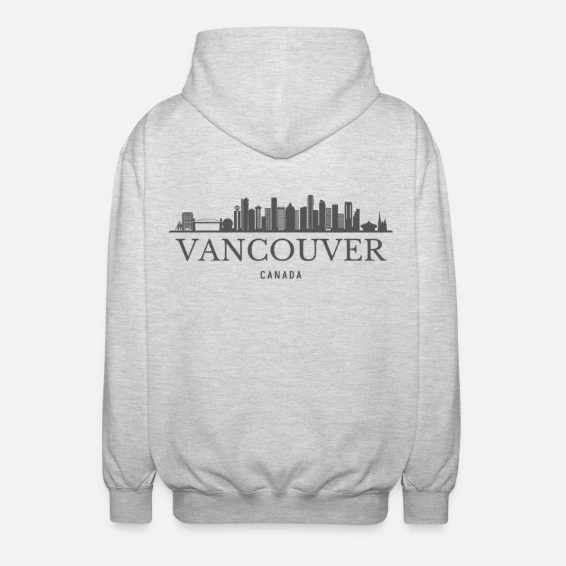 Vancouver Canada, silhouette de Vancouver - Veste à capuche unisexe - gris clair chiné
