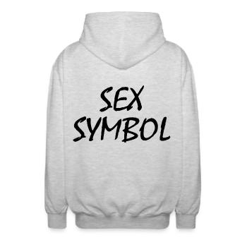 Sex symbol - Unisex Kapuzenjacke - Hellgrau meliert - Hinten - AI Model Male 185 light (185cm)