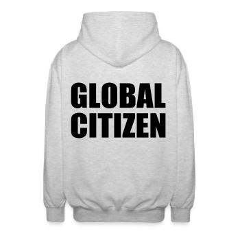global citizen - Unisex Kapuzenjacke - Hellgrau meliert - Hinten - AI Model Male 185 light (185cm)