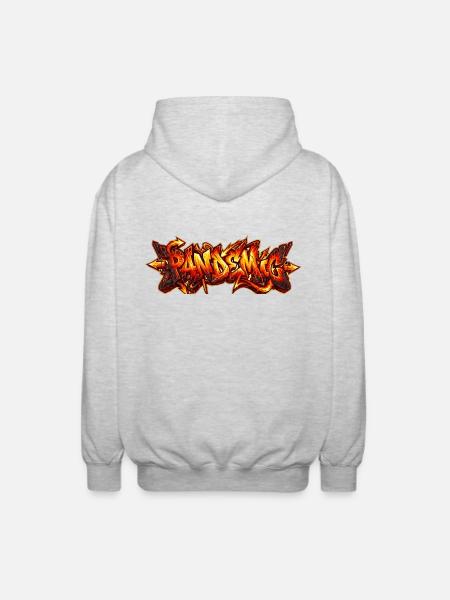 Randsmix Graffiti Flammen-Logo - Unisex Kapuzenjacke - Hellgrau meliert