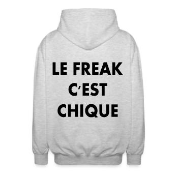 le freak c'est chique - Veste à capuche unisexe - gris clair chiné - Dos - AI Model Male 185 light (185cm)