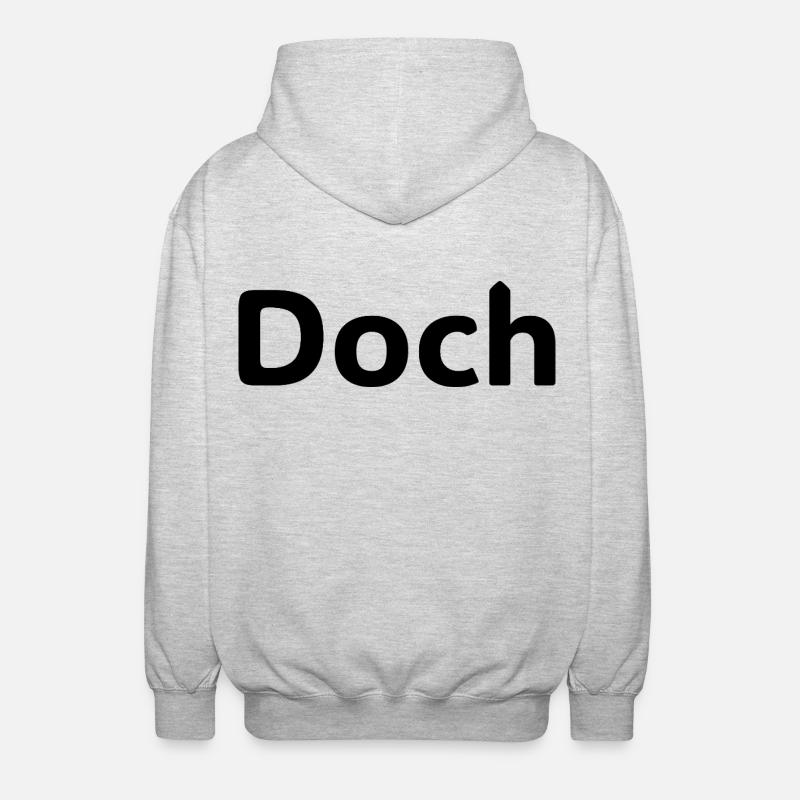 Doch – Deutscher Statement Spruch - Veste à capuche unisexe - gris clair chiné