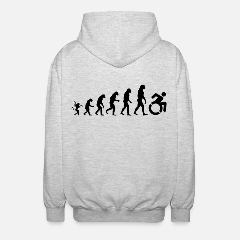 Evolution des Rollstuhls * - Unisex Kapuzenjacke - Hellgrau meliert
