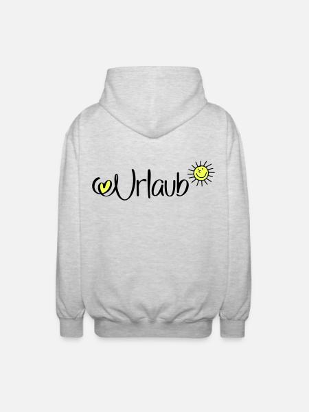 Urlaub in der Sonne - Unisex Kapuzenjacke - Hellgrau meliert