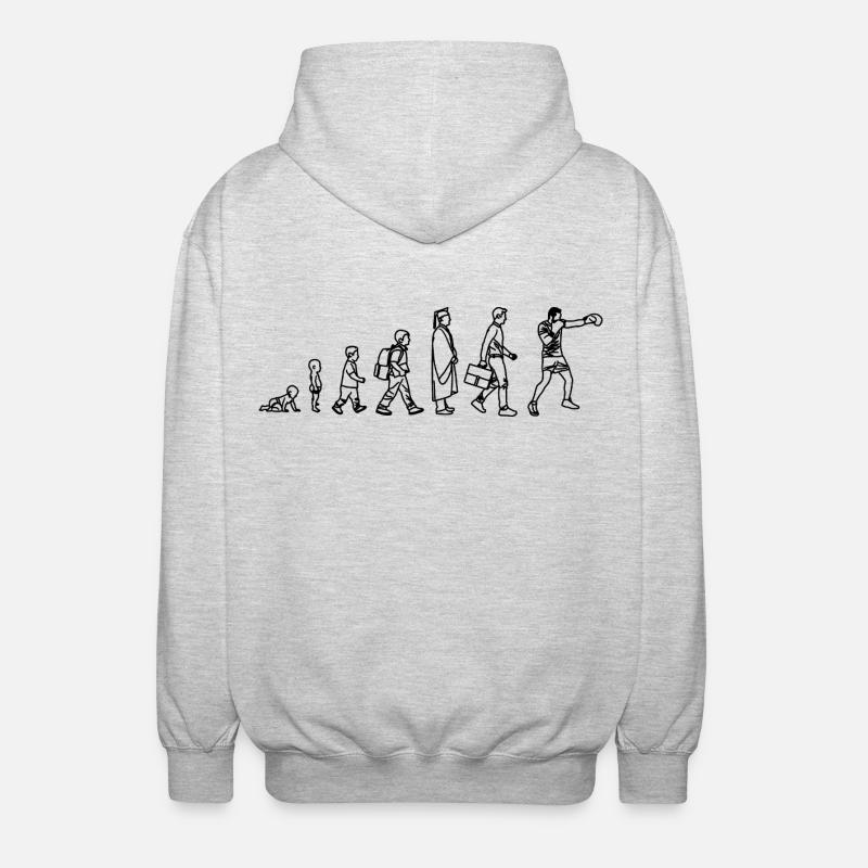 Boxen Evolution - Unisex Kapuzenjacke - Hellgrau meliert